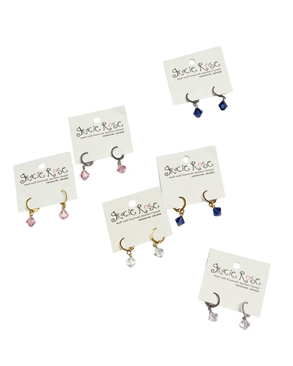 Gracie Rose Designs - Swarovski Blue Crystal Minimalist Bridesmaid Earrings