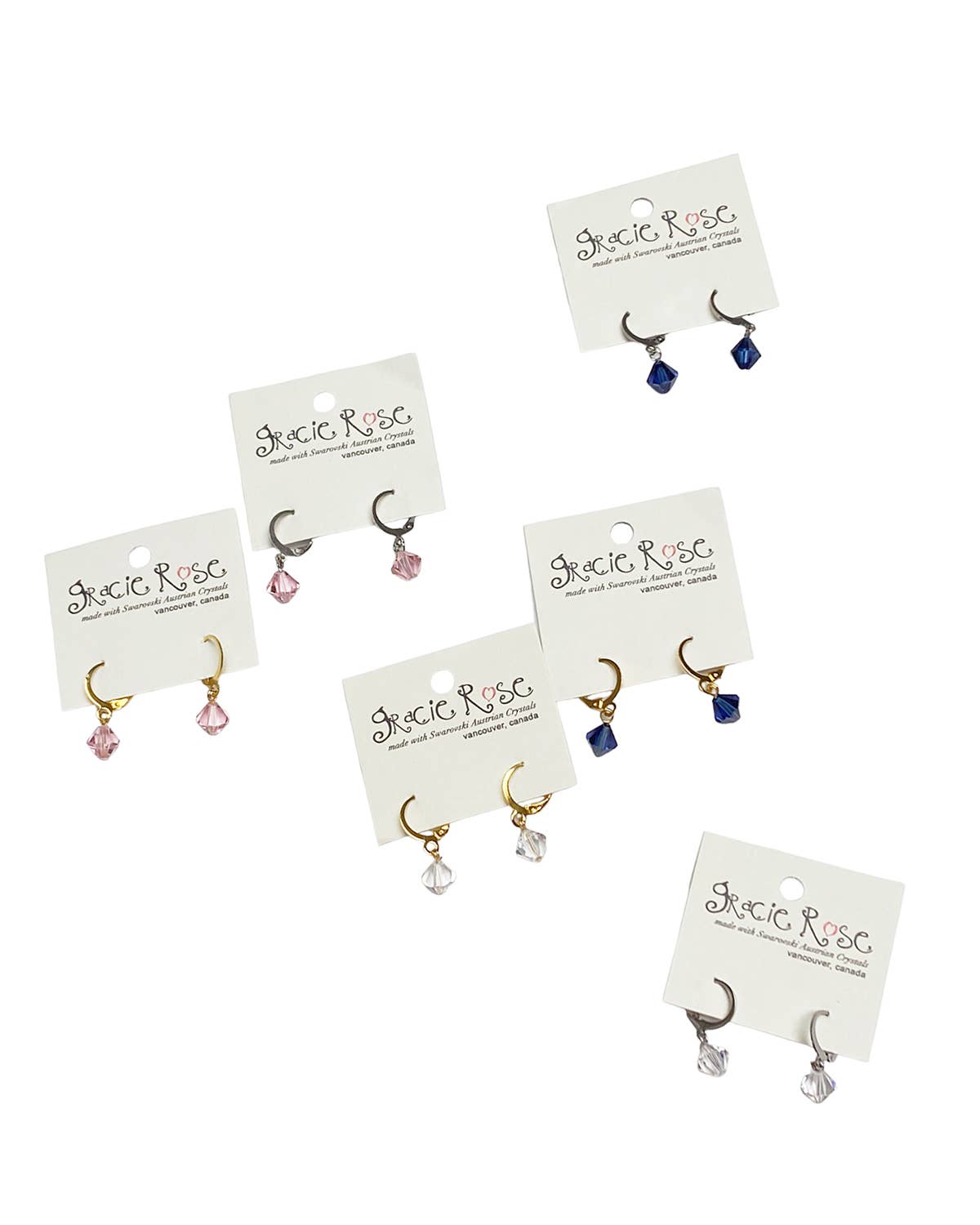 Gracie Rose Designs - Swarovski Clear Crystal Minimalist Bridal Earrings