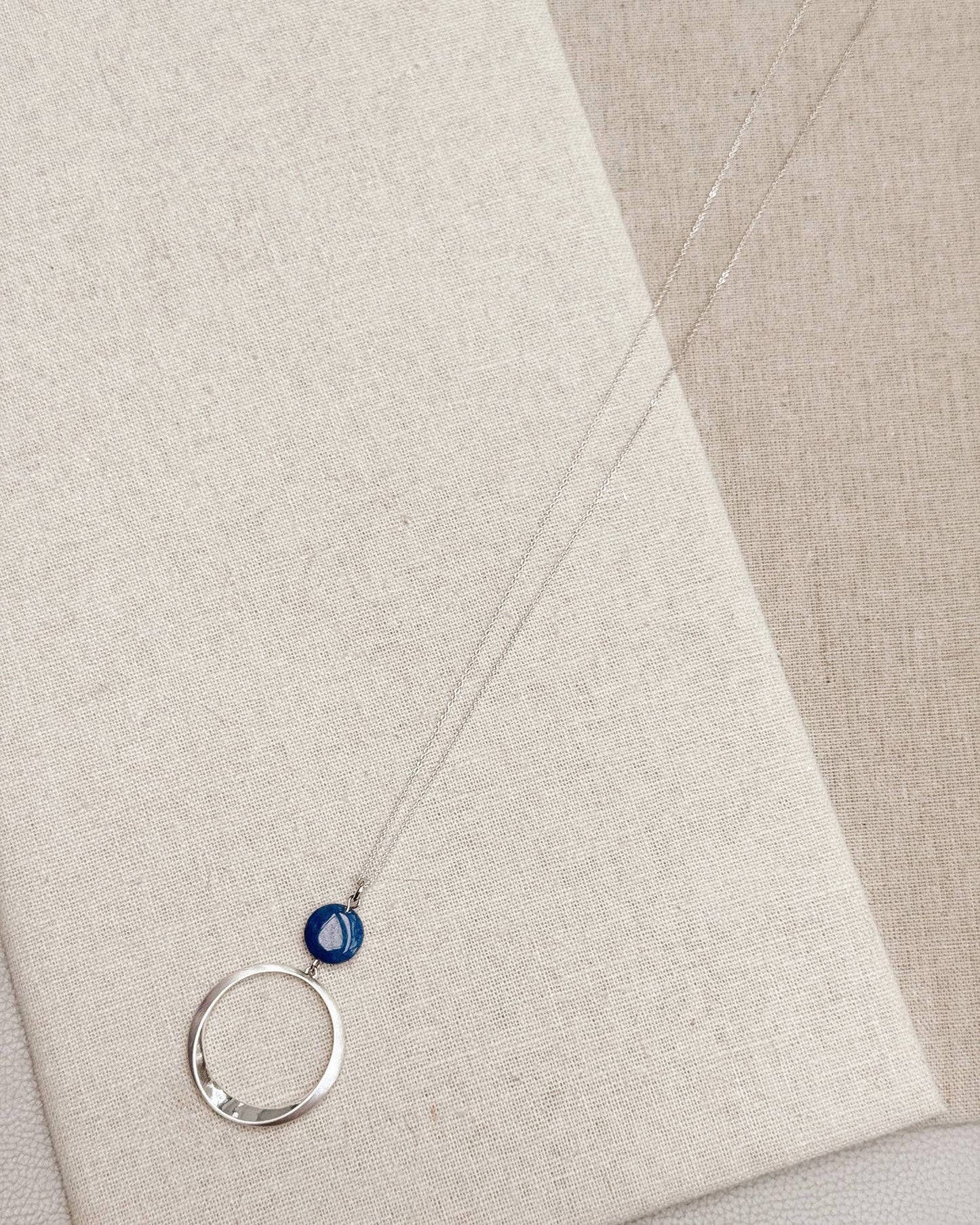 Gracie Rose Designs - Silver Ring Blue Sodalite Long Necklace