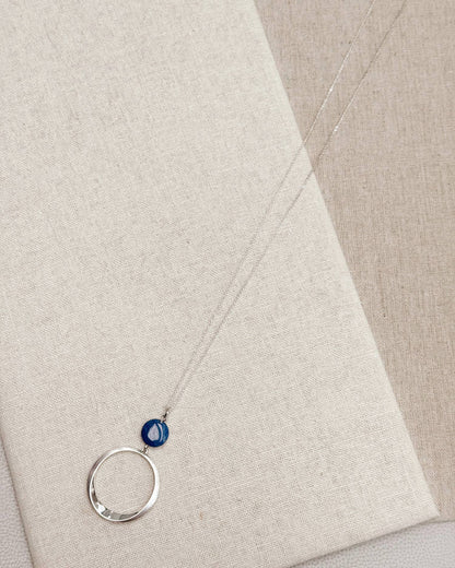 Gracie Rose Designs - Silver Ring Blue Sodalite Long Necklace