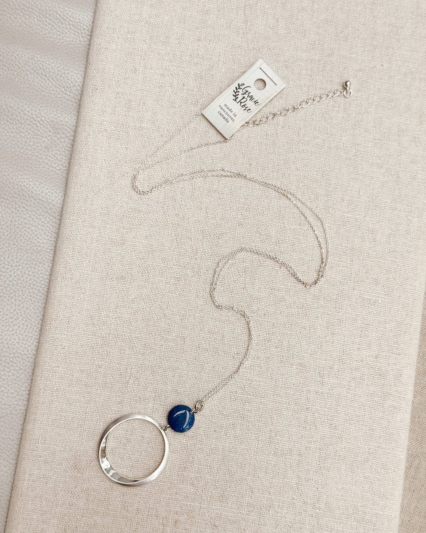 Gracie Rose Designs - Silver Ring Blue Sodalite Long Necklace
