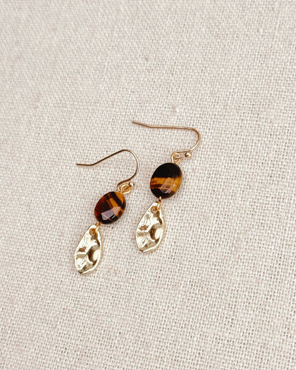 Gracie Rose Designs - Tiger’s Eye Gold Drop Earrings