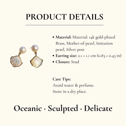 Aurea Jewelry - Dainty Pearl Mother-of-pearl Earrings