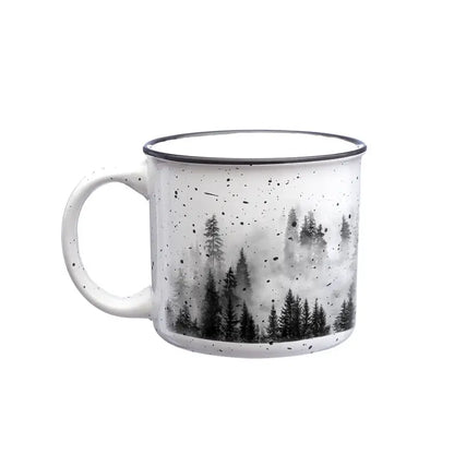 Black Lantern - Forest and Clouds Ceramic Mug