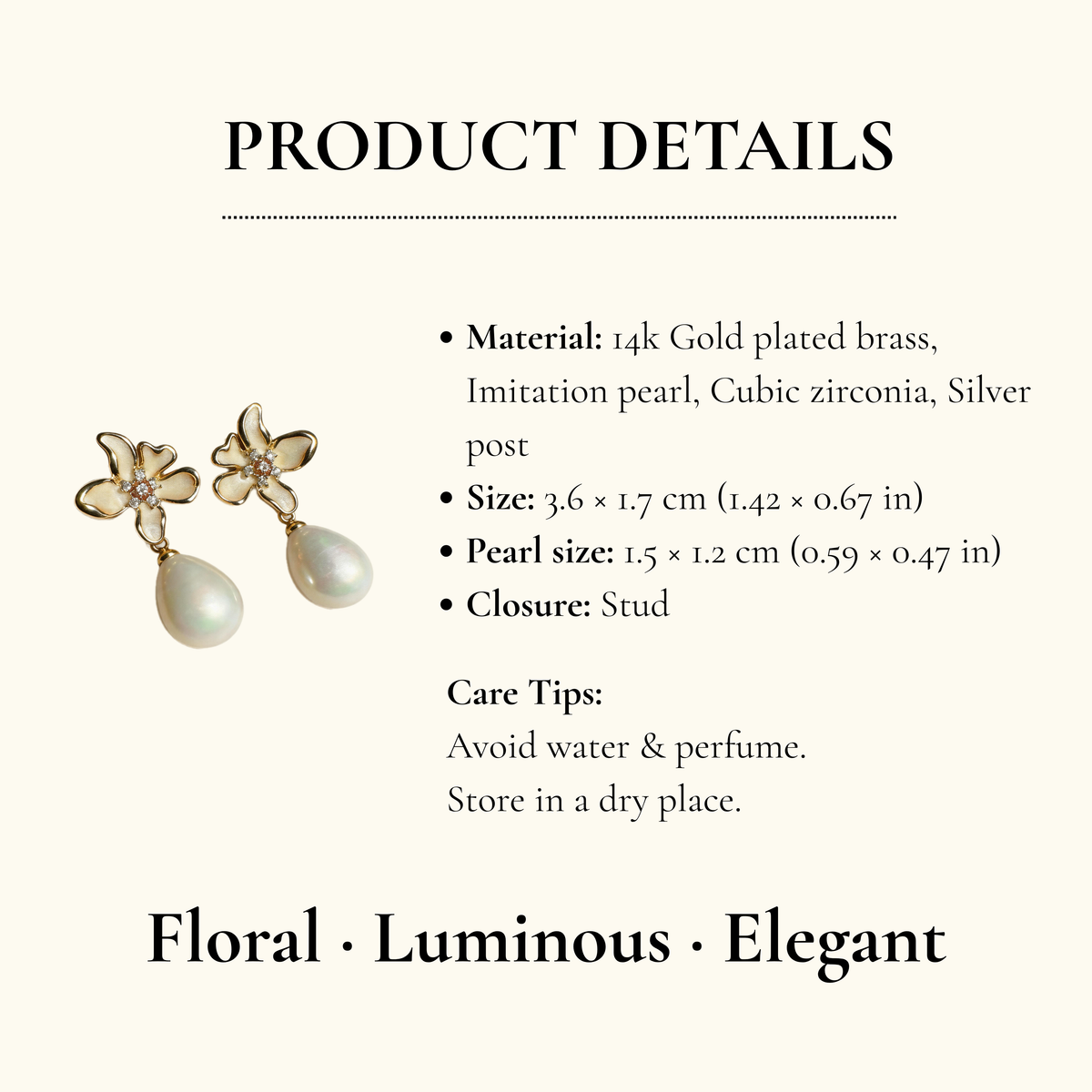 Aurea Jewelry - Floral Pearl Drops