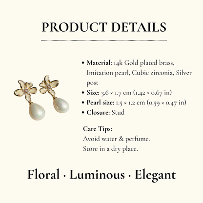 Aurea Jewelry - Floral Pearl Drops
