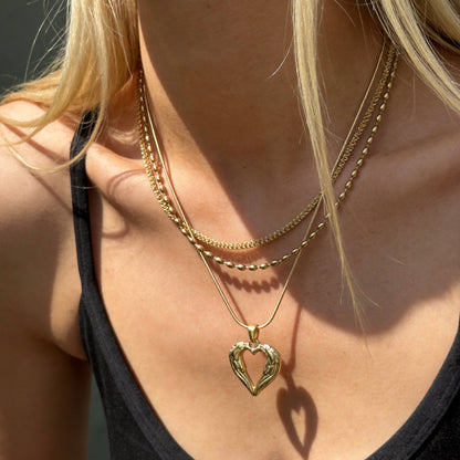 Aurea Jewelry - Gold Stainless Steel Heart Necklace
