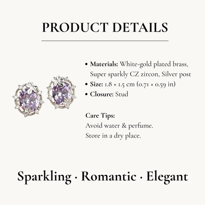 Aurea Jewelry - Lavender Crystal Studs