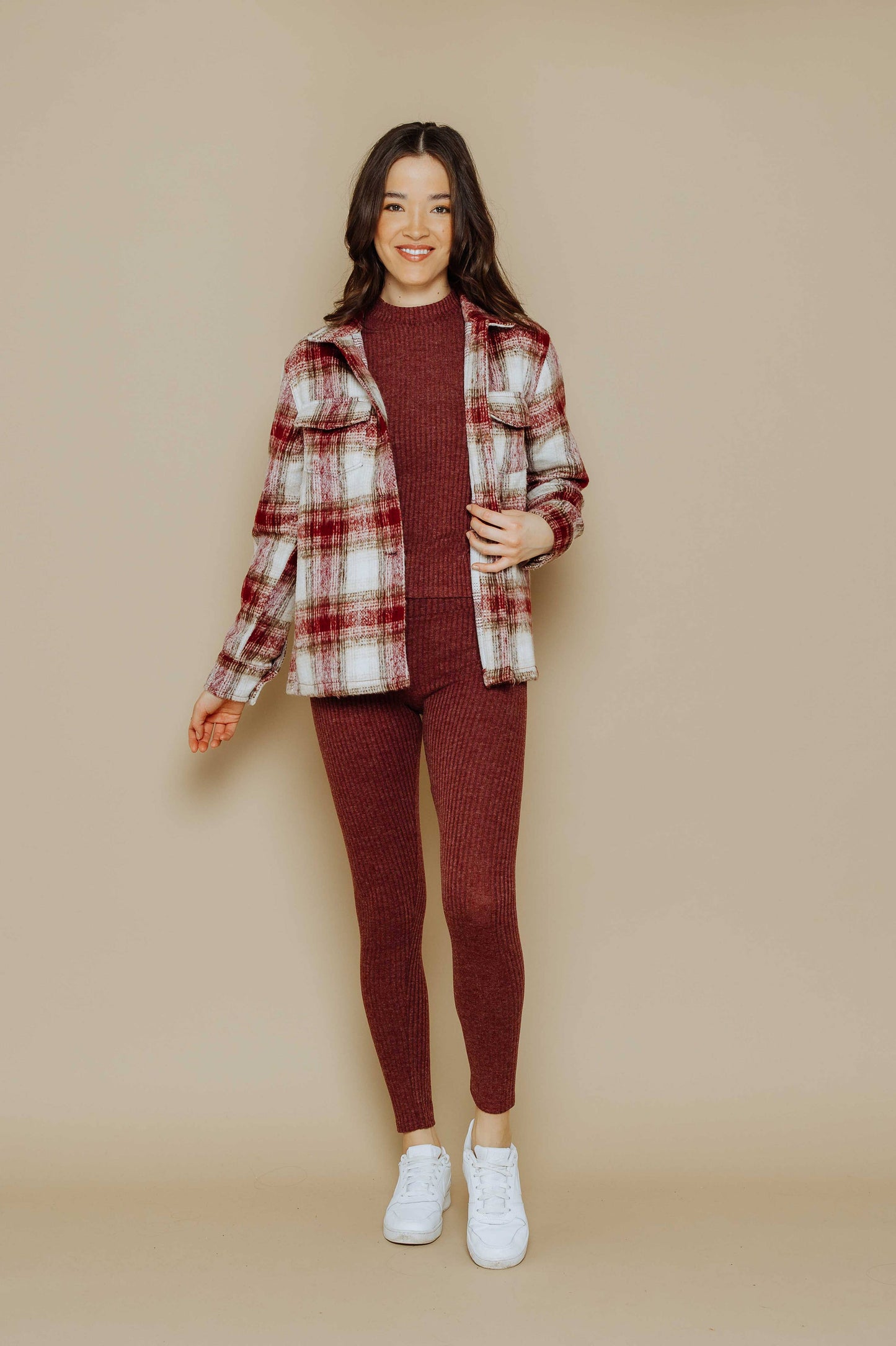 ORB - Sammi-Brushed Plaid Boxy Jacket