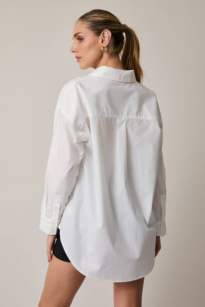 Sunday Edition White Button Blouse