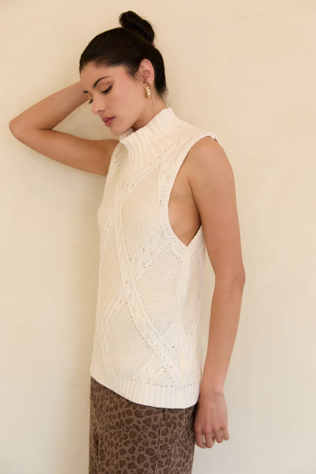 Sunday Edition Cable Knit Sweater Vest