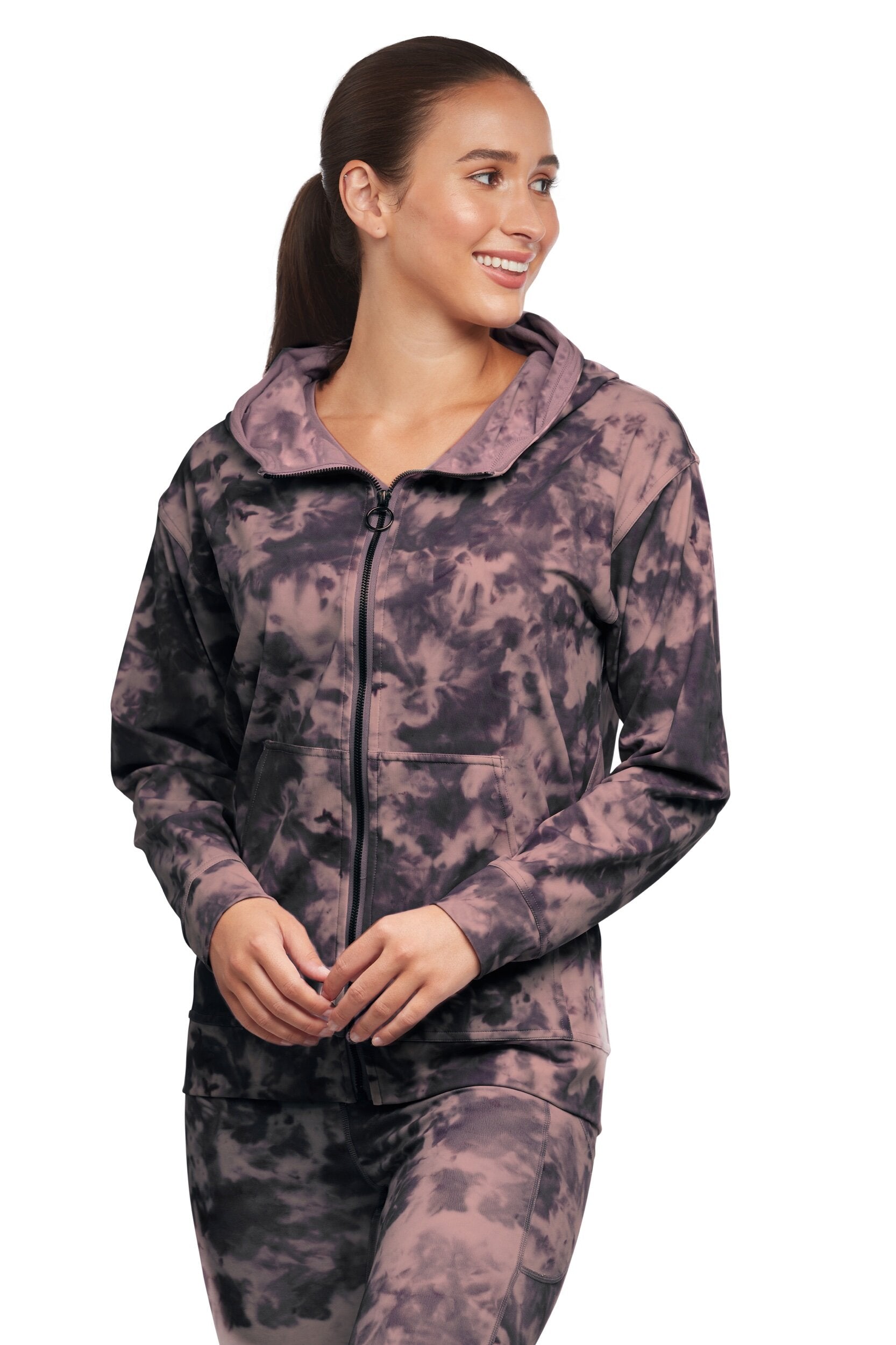 Carre Noir Zip Up Hoodie Tye Dye