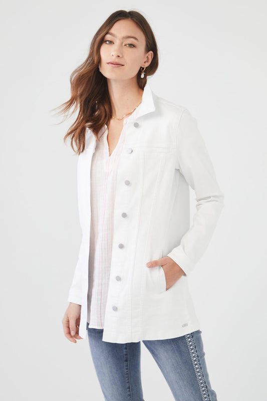 French Dressing White Denim Jacket