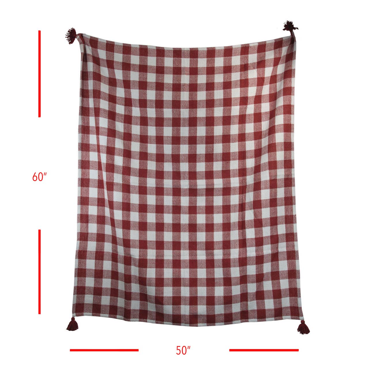 Foreside Home Hand Woven Outdoor Safe Bennet Throw Red
