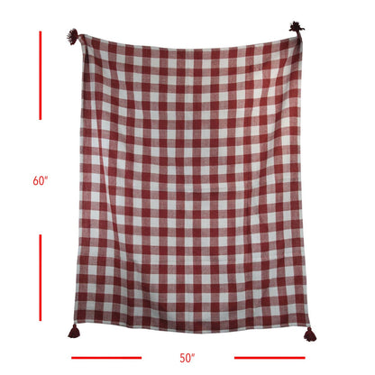 Foreside Home Hand Woven Outdoor Safe Bennet Throw Red
