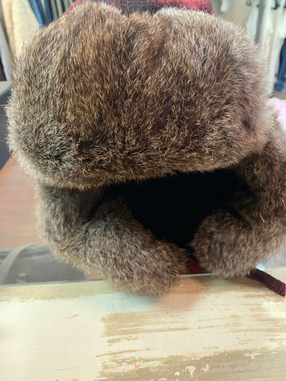 Woolrich Plaid Rabbit Fur Lined Trapper Hat Men's Large - DDBooski Clothing Co
