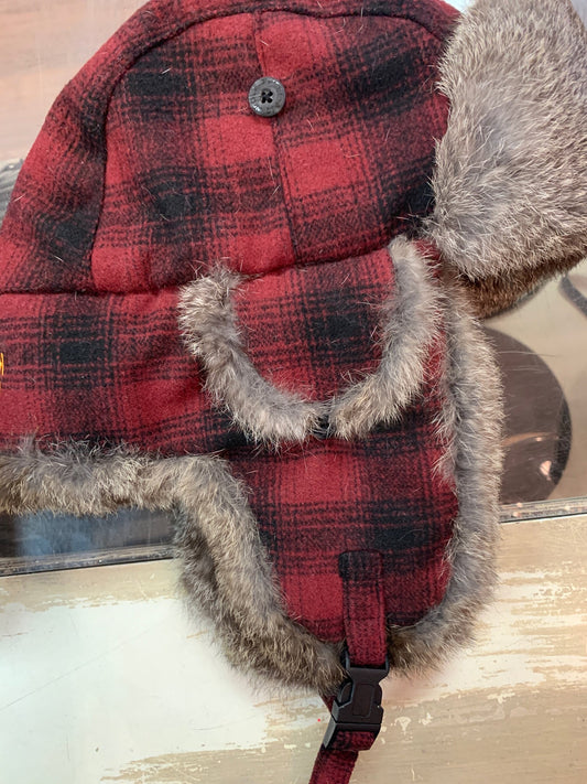 Woolrich Plaid Rabbit Fur Lined Trapper Hat Men's Large - DDBooski Clothing Co
