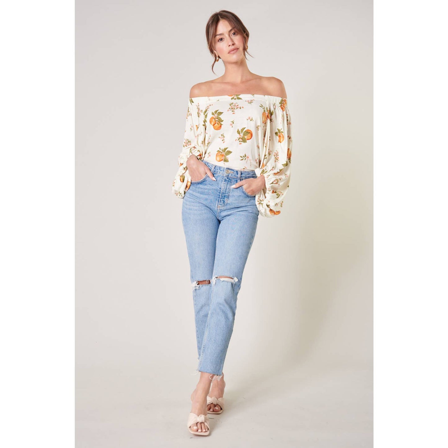 Sugarlips Arancia Floral Off the Shoulder Top