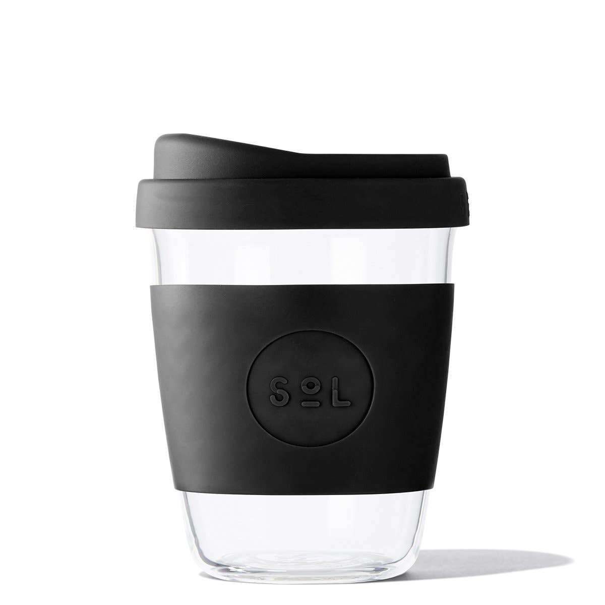 One Less - 8OZ Basalt Black Glass Travel Tumbler from SOL Cups