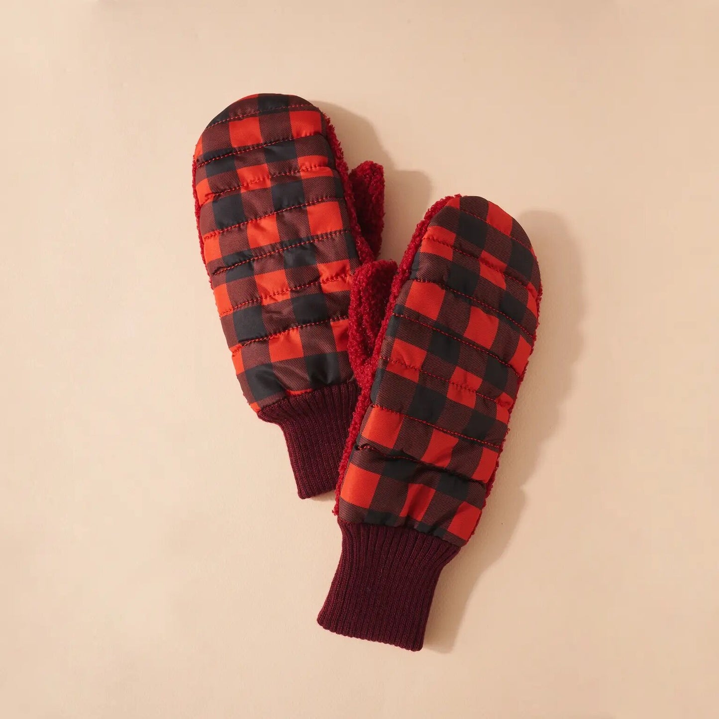 Red Buffalo Check Mittens