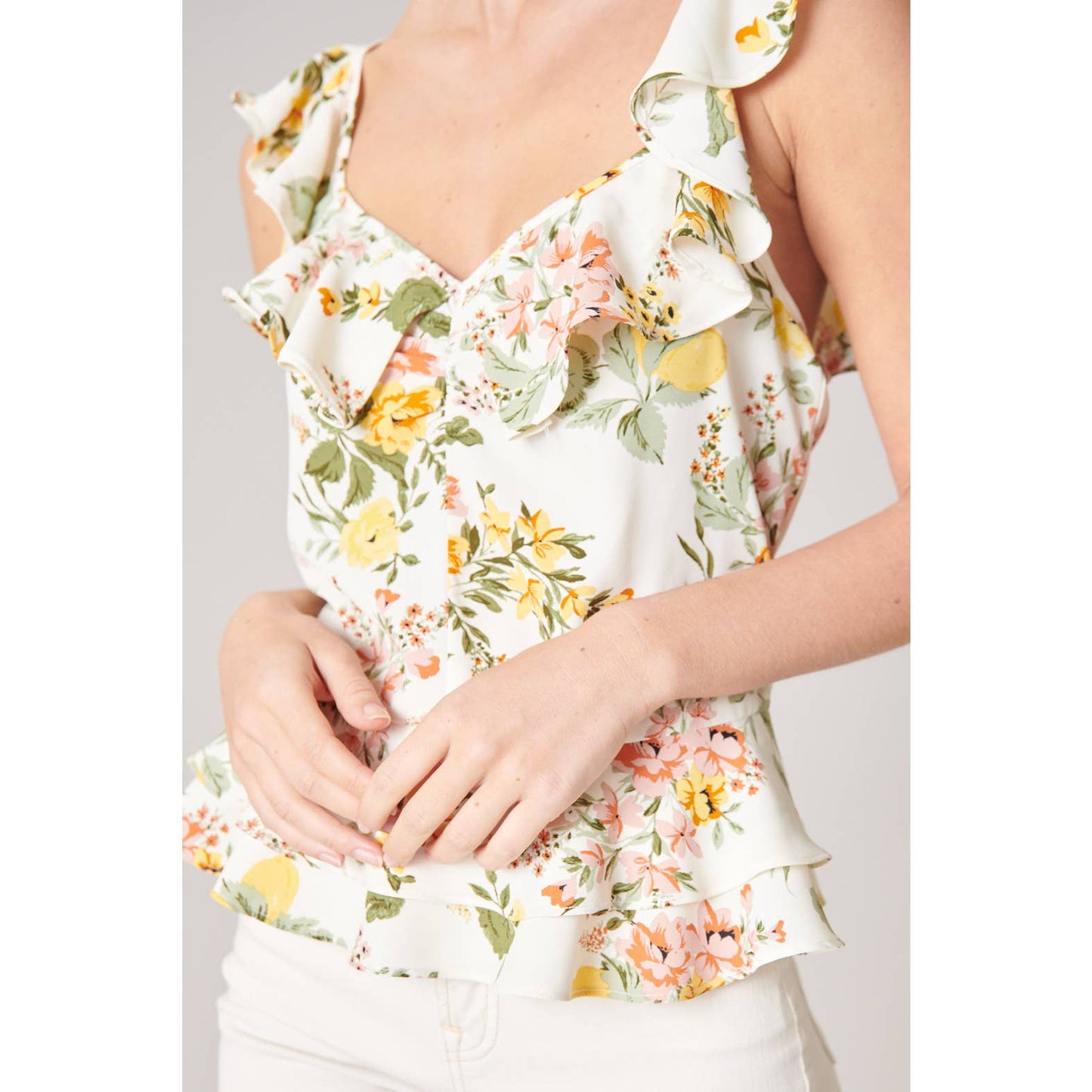 Sugarlips Kailey Floral Ruffle Top