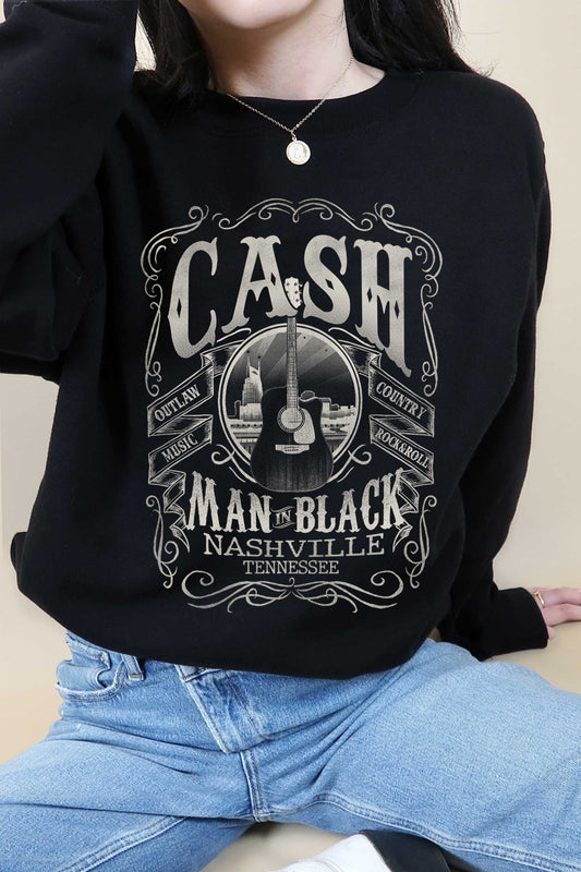 Johnny Cash Man in Black Unisex Sweatshirt